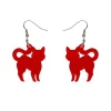 Best Sale Pussy Cat Bubble Resin Drop Earrings - Red Essential Earrings