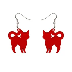 Best Sale Pussy Cat Bubble Resin Drop Earrings - Red Essential Earrings