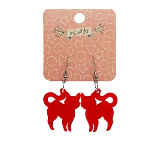 Best Sale Pussy Cat Bubble Resin Drop Earrings - Red Essential Earrings