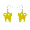Cheap Pussy Cat Bubble Resin Drop Earrings - Yellow Essential Earrings