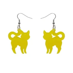 Cheap Pussy Cat Bubble Resin Drop Earrings - Yellow Essential Earrings
