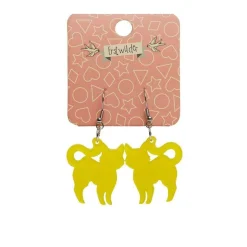 Cheap Pussy Cat Bubble Resin Drop Earrings - Yellow Essential Earrings
