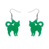 Cheap Pussy Cat Bubble Resin Drop Earrings - Green Essential Earrings