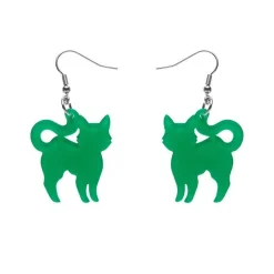 Cheap Pussy Cat Bubble Resin Drop Earrings - Green Essential Earrings