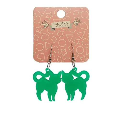 Cheap Pussy Cat Bubble Resin Drop Earrings - Green Essential Earrings