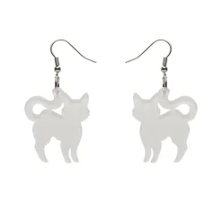 Outlet Pussy Cat Bubble Resin Drop Earrings - White Essential Earrings