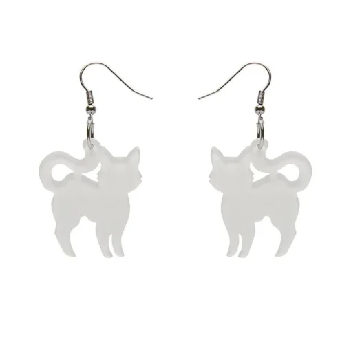 Outlet Pussy Cat Bubble Resin Drop Earrings - White Essential Earrings