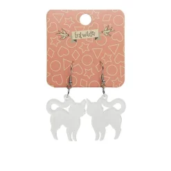 Outlet Pussy Cat Bubble Resin Drop Earrings - White Essential Earrings