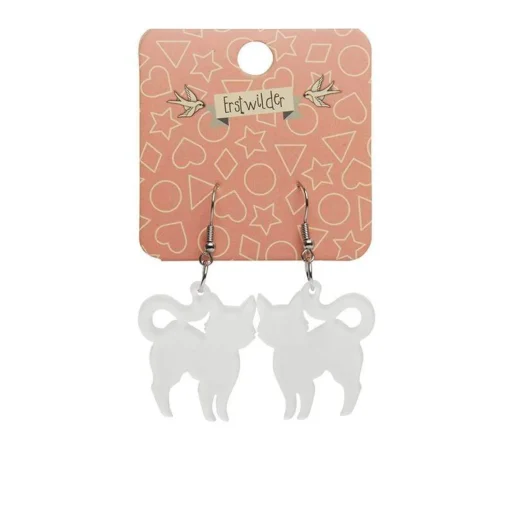 Outlet Pussy Cat Bubble Resin Drop Earrings - White Essential Earrings