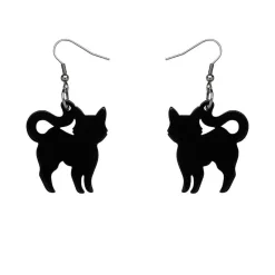 Hot Pussy Cat Solid Resin Drop Earrings - Black Essential Earrings
