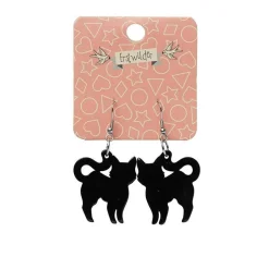 Hot Pussy Cat Solid Resin Drop Earrings - Black Essential Earrings
