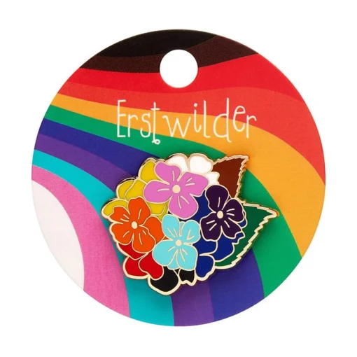Sale Rainbow Heartfelt Hydrangea Enamel Pin Enamel Pins