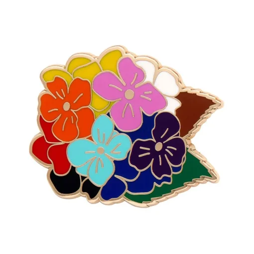 Sale Rainbow Heartfelt Hydrangea Enamel Pin Enamel Pins