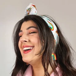 Best Sale Rainbow Ruff Head Scarf White Scarves