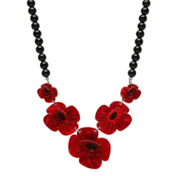 Cheap Remembrance Poppy Necklace Necklaces