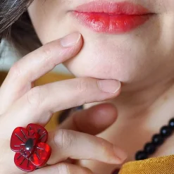 Flash Sale Remembrance Poppy Ring Rings