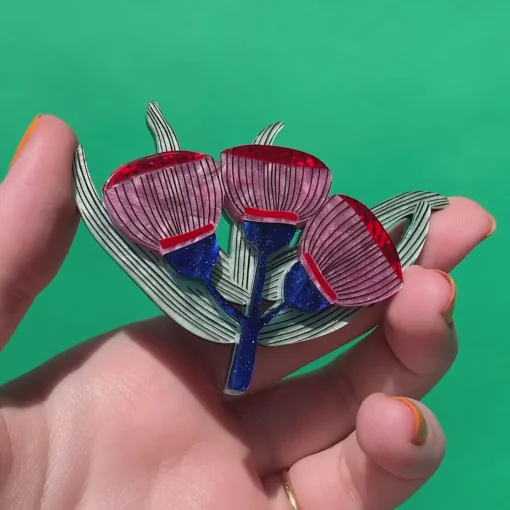 Sale Ruby Red-Flowering Gum Brooch Brooches