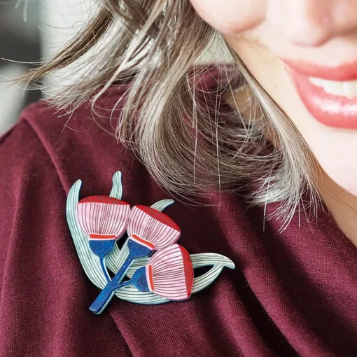 Sale Ruby Red-Flowering Gum Brooch Brooches