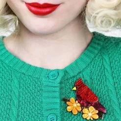 Flash Sale Ruby The Red Cardinal Brooch Brooches