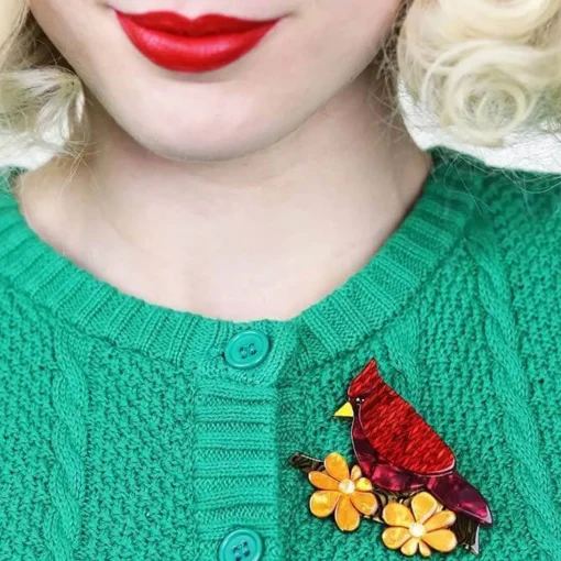 Flash Sale Ruby The Red Cardinal Brooch Brooches