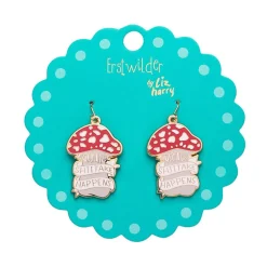 Discount Shiitake Happens Enamel Drop Earrings Enamel Earrings
