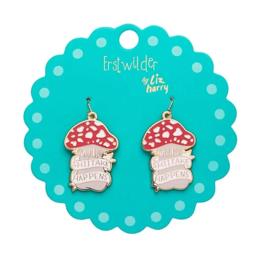 Discount Shiitake Happens Enamel Drop Earrings Enamel Earrings