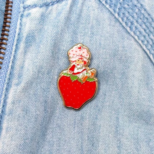 Sale Sitting On A Strawberry Enamel Pin Enamel Pins