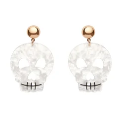 Sale Skull Ripple Statement Earrings - White Essential Earrings