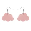 Cheap Solid Cloud Glitter Resin Drop Earrings - Pink Essential Earrings