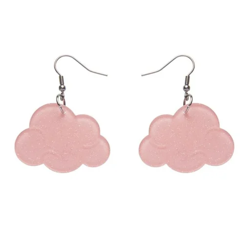 Cheap Solid Cloud Glitter Resin Drop Earrings - Pink Essential Earrings