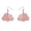 Cheap Solid Cloud Solid Glitter Resin Drop Earrings - Pink Essential Earrings