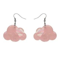 Cheap Solid Cloud Solid Glitter Resin Drop Earrings - Pink Essential Earrings