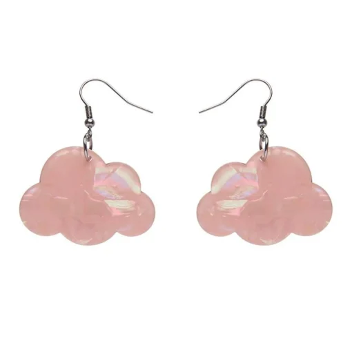 Cheap Solid Cloud Solid Glitter Resin Drop Earrings - Pink Essential Earrings