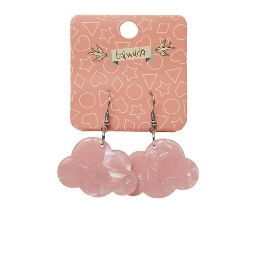 Cheap Solid Cloud Solid Glitter Resin Drop Earrings - Pink Essential Earrings