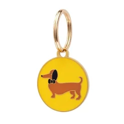 Cheap Spiffy The Sausage Dog Enamel Pet Charm Enamel Key Rings