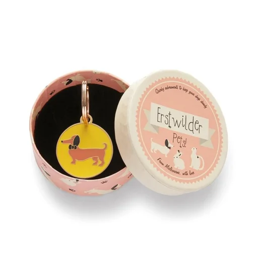 Cheap Spiffy The Sausage Dog Enamel Pet Charm Enamel Key Rings