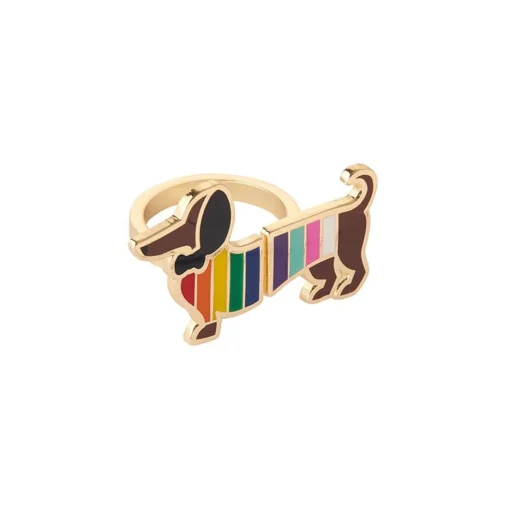 Cheap Spiffy The Supportive Dog Enamel Ring Rings