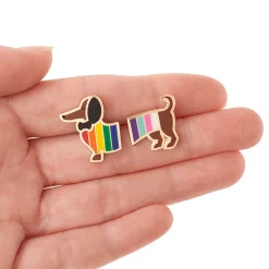 Cheap Spiffy The Supportive Dog Enamel Earrings Enamel Earrings