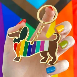 Online Spiffy The Supportive Dog Enamel Key Ring Enamel Key Rings