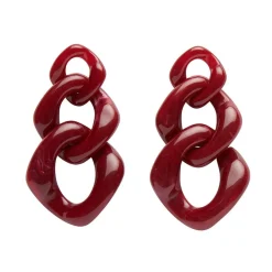Cheap Statement Marble Chain Earrings - Ruby Red Essential Earrings