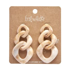 Best Sale Statement Marble Chain Earrings - Cream Essential Earrings