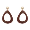 Fashion Statement Marble Resin Tear Drop Earrings - Brown Essential Earrings