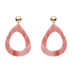 New Statement Marble Resin Tear Drop Earrings - Coral Essential Earrings