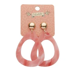 New Statement Marble Resin Tear Drop Earrings - Coral Essential Earrings