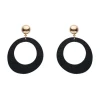 Store Statement Ripple Resin Circle Drop Earrings - Black Essential Earrings