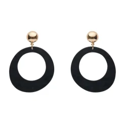 Store Statement Ripple Resin Circle Drop Earrings - Black Essential Earrings