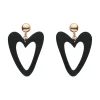 Shop Statement Ripple Resin Heart Drop Earrings - Black Essential Earrings