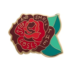 Clearance Stop And Smell The Roses Enamel Pin Enamel Pins