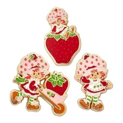 Clearance Strawberry Shortcake Enamel Pin Pack - 3 Piece Enamel Pins