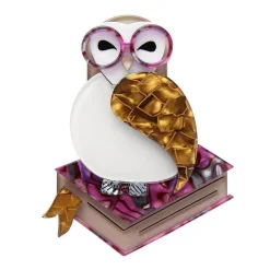 New Studious Snow Owl Brooch Brooches